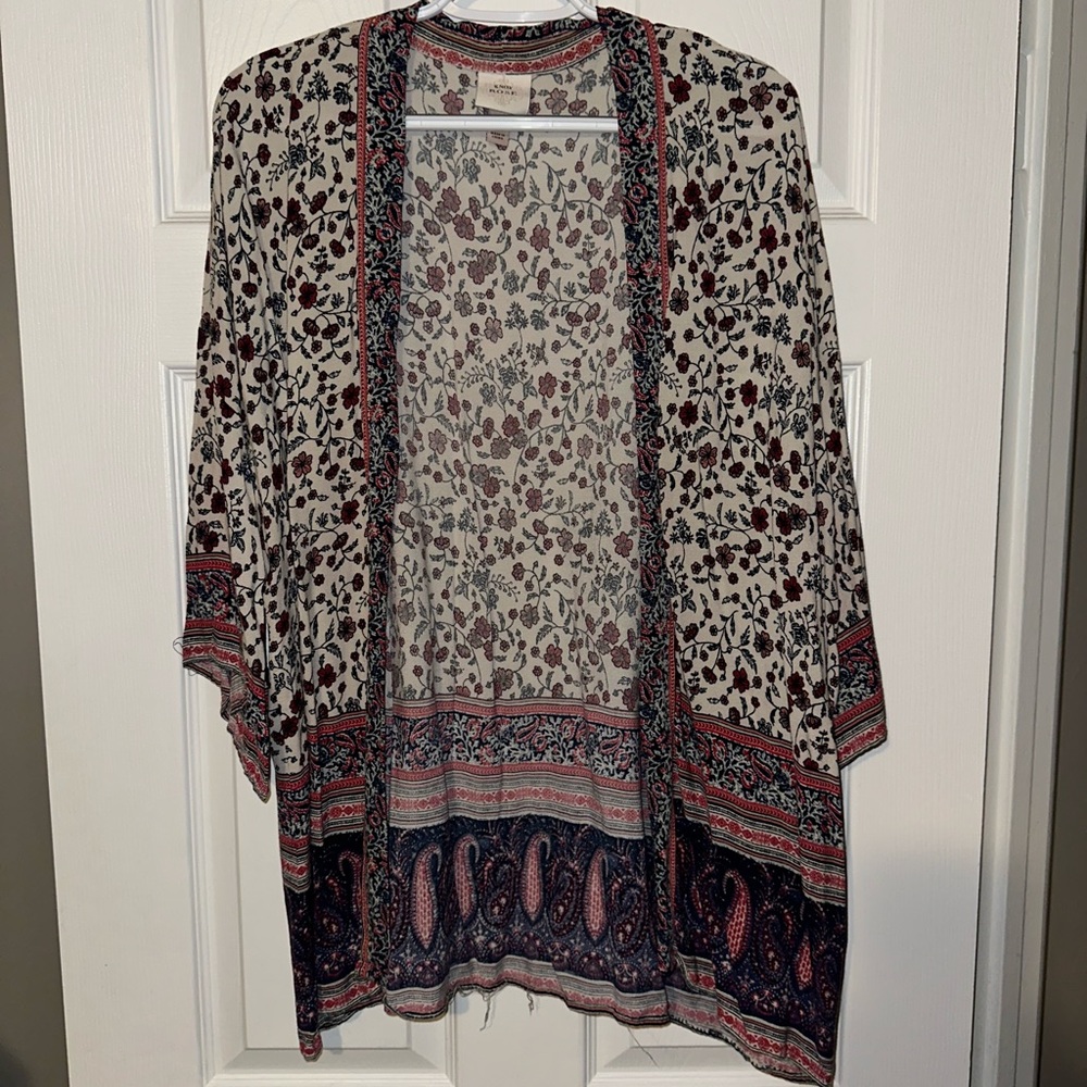 Knox Rose Multicolor Floral Kimono Top